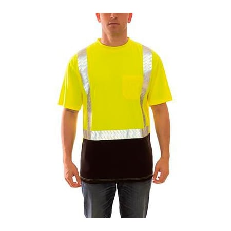Job Sight„¢ Class 2 Premium Pullover Hi Visibilty T-Shirt, Lime, Polyester, 3XL